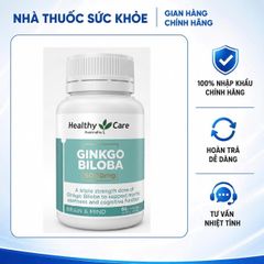 [Hàng nhập khẩu] Viên uống bổ não Healthy Care Ginkgo Biloba 6000mg - Tăng cường trí nhớ, giảm căng thẳng, hỗ trợ tuần hoàn máu, 60 viên