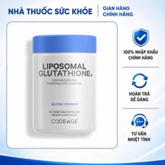 [Nhập khẩu] Viên Uống Codeage Liposomal Glutathione 1000mg - Hỗ Trợ Trắng Da, Ngăn Ngừa Oxy Hóa, Cải Thiện Tình Trạng Nám Da, Quy Cách 60 Viên