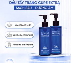 Cure Extra Oil Cleansing - Dầu Tẩy Trang Nhật Bản 200ml, Chiết Xuất Tự Nhiên, Làm Sạch Dịu Nhẹ, Giữ Ẩm Da, Không Gây Khô Da