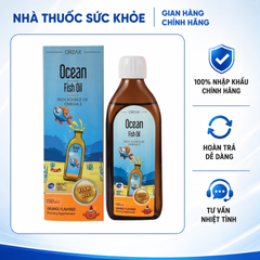 (Hàng Nhập Khẩu) Dầu Cá Omega 3 ORZAX Ocean Fish Oil Cho Bé 150ml - Bổ Sung DHA EPA, Hỗ Trợ Phát Triển Não Bộ & Thị Lực
