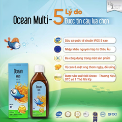(Hàng Nhập Khẩu) Dầu Cá Ocean Multi Fish Oil Vitamin Mineral ORZAX 150ml - Bổ Sung Omega 3, Vitamin & Khoáng Chất Cho Bé