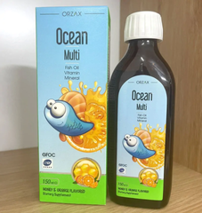 (Hàng Nhập Khẩu) Dầu Cá Ocean Multi Fish Oil Vitamin Mineral ORZAX 150ml - Bổ Sung Omega 3, Vitamin & Khoáng Chất Cho Bé