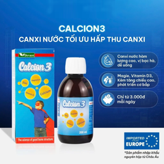 (Hàng nhập khẩu) Siro Bổ Sung Canxi Cho Bé Calcion 3 200ml - Canxi Nước Kết Hợp Vitamin D3, Magie, Kẽm Hỗ Trợ Phát Triển Chiều Cao