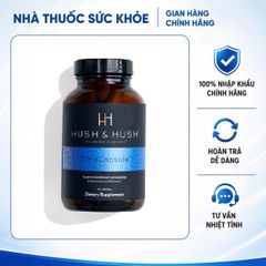 Viên uống trẻ hóa da Hush & Hush Time Capsule - Vitamin làm đẹp sáng da, giảm nếp nhăn, chống lão hóa tự nhiên từ Mỹ, 60 viên