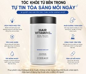 Viên uống hỗ trợ mọc và dưỡng tóc Codeage Vitamins Hair - Bổ sung Biotin, Keratin, Collagen cho mái tóc dày và khỏe mạnh