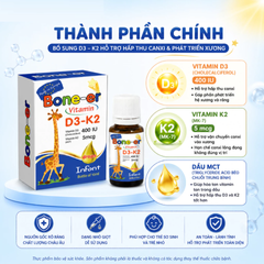 (Hàng nhập khẩu) Vitamin D3 K2 Cho Bé Everyday Health Bone-er 10ML - Hỗ Trợ Xương Răng, Tăng Hấp Thu Canxi, Giúp Bé Cao Khỏe
