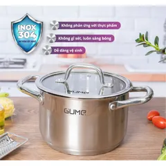 (Hàng nhập khẩu) Bộ Nồi Chảo Inox đáy 5 Lớp GMPPS-2201 Gume Korea Hàn Quốc