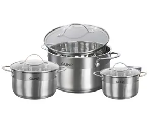 (Hàng nhập khẩu) Bộ nồi inox 304 cao cấp 3 món Gume Classic GM-3566