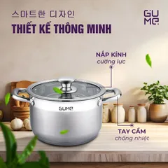 (Hàng nhập khẩu) Bộ 3 Nồi Luộc Gà Inox 304 Gume GMP-19 - Đáy 5 Lớp Dùng Cho Mọi Loại Bếp