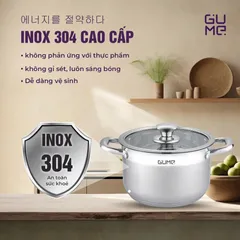 (Hàng nhập khẩu) Bộ 3 Nồi Luộc Gà Inox 304 Gume GMP-19 - Đáy 5 Lớp Dùng Cho Mọi Loại Bếp