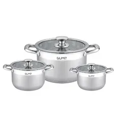 (Hàng nhập khẩu) Bộ 3 Nồi Luộc Gà Inox 304 Gume GMP-19 - Đáy 5 Lớp Dùng Cho Mọi Loại Bếp