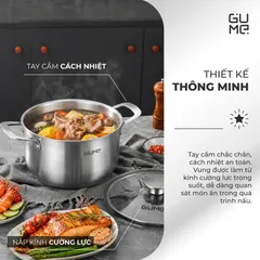 (Hàng nhập khẩu) Bộ Nồi Lẩu Đa Năng Inox 18/10 Liền Khối Gume GM - N3326