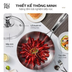 (Hàng nhập khẩu) Chảo Nguyên Khối Sâu Lòng Inox 18/10 Gume Trimax GM-W1524 Size 24