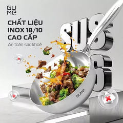 (Hàng nhập khẩu) Chảo Nguyên Khối Sâu Lòng Inox 18/10 Gume Trimax GM-W1524 Size 24