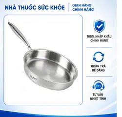 (Hàng nhập khẩu) Chảo Inox 18/10 Nguyên Khối Gume GPS-1220 Size 20cm Chống Dính Tự Thân