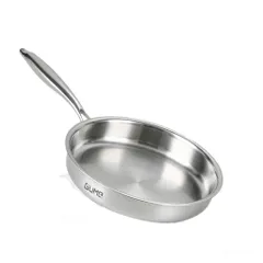 (Hàng nhập khẩu) Chảo Inox 18/10 Nguyên Khối Gume GPS-1224 Size 24cm Chống Dính Tự Thân