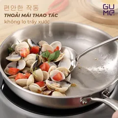 (Hàng nhập khẩu) Chảo Inox 18/10 Nguyên Khối Gume GPS-1226 Size 26cm Chống Dính Tự Thân