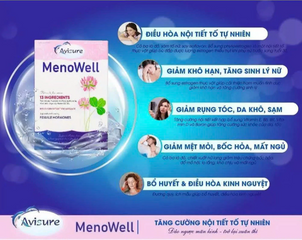 (Hàng chính hãng) Viên uống nội tiết tố Avisure Menowell hỗ trợ tăng cường nội tiết tố - Hộp 30 viên