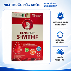 (Hàng nhập khẩu) Viên Uống Bổ Máu Hemofast 5-MTHF 30 Viên - Hỗ Trợ Bổ Sung Sắt, Acid Folic, Tăng Cường Sức Khỏe Cho Mẹ Bầu