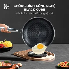 (Hàng nhập khẩu) Chảo inox chống dính Blackcube Gume GM1328N size 28cm