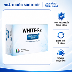 (Hàng nhập khẩu) Viên Uống WHITE-RX Glutathione 1000mg - Hỗ Trợ Sáng Da, Mờ Thâm Nám, Chống Oxy Hóa 30 Viên