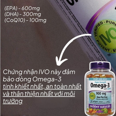 (Hàng nhập khẩu) Viên Uống Webber Naturals Triple Strength Omega 3 900mg + CoQ10 Hỗ Trợ Tim Mạch & Não Bộ, Hộp 80 Viên