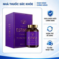 (Hàng chính hãng) Viên Uống ESTINFO Hỗ Trợ Nội Tiết Tố Nữ 60 Viên - Cân Bằng Nội Tiết, Hỗ Trợ Giảm Bốc Hỏa, Khô Hạn, Đẹp Da