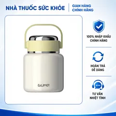 (Hàng nhập khẩu) Bình Ủ Cháo Giữ Nhiệt Inox 316 Gume GM-F188 Dung tích 800ml màu trắng