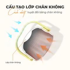 (Hàng nhập khẩu) Bình Ủ Cháo Giữ Nhiệt Inox 316 Gume GM-F188 Dung tích 800ml màu trắng