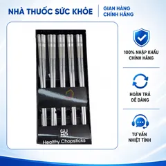 (Hàng nhập khẩu) Bộ 10 Đôi Đũa Inox 316 GUME GM-D1882 Chống Trơn Trượt - Màu Bạc