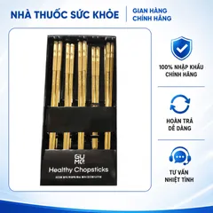 (Hàng nhập khẩu) Bộ 10 Đôi Đũa Inox 316 GUME GM-D1882 Chống Gỉ, Chống Trơn Trượt - Màu Vàng
