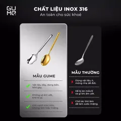 (Hàng nhập khẩu) Bộ 6 Thìa Inox 316 GUME GM-D1301 Cán Dài 21cm Cao Cấp - Màu Bạc