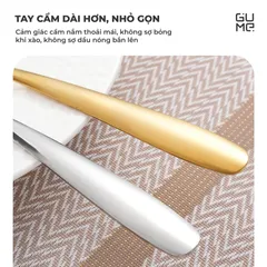 (Hàng nhập khẩu) Xẻng Lật Thức Ăn Inox 304 GUME GM-D2114 Đa Năng, Cán Dài Chống Nóng - Màu Bạc