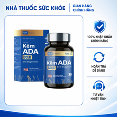 (Hàng chính hãng) Viên Kẽm ADA Gold Zinc Bisglycinate 30 Viên - Bổ Sung Kẽm Hỗ Trợ Sức Khỏe, Da Tóc Móng