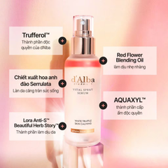 (Hàng nhập khẩu) Xịt Dưỡng Tinh Chất D'Alba White Truffle Vital Spray Serum 100ml - Cấp Ẩm Nhanh Chóng, Làm Dịu Da Nhạy Cảm