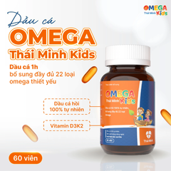 (Hàng chính hãng) Viên Uống Omega Kids Thái Minh Hộp 60 Viên - Hỗ Trợ Bổ Sung Omega 3, Vitamin D3, K2 Cho Bé