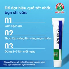 (Hàng chính hãng) Kem D79 GSV Cream Tuýp 15g - Giảm Mụn Trứng Cá, Mụn Lưng, Dày Sừng Nang Lông