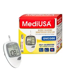 (Hàng nhập khẩu) Máy Đo Đường Huyết MediUSA GM3300 - Không Cần Cài Mã Que Thử, Kết Quả Trong 6 Giây