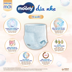 (Hàng nhập khẩu) Tã Quần Moony Natural Bông Organic Size XL 32 Miếng - Cho Bé 12-22kg