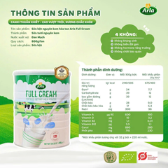 (Hàng nhập khẩu) Sữa bột nguyên kem Arla Full Cream cho bé trên 1 tuổi và người lớn