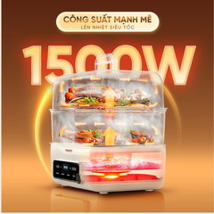 (Hàng chính hãng) Nồi Lẩu Hấp Đa Năng Masuto MSSteam 14.5L - 3in1 Lẩu Hầm Hấp 2 Tầng