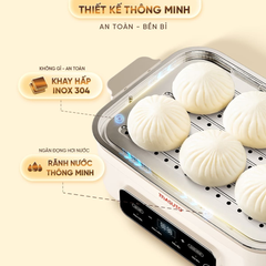 (Hàng chính hãng) Nồi Lẩu Hấp Đa Năng Masuto MSSteam 14.5L - 3in1 Lẩu Hầm Hấp 2 Tầng