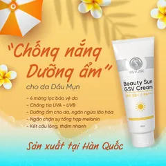 (Hàng nhập khẩu) Kem Chống Nắng Beauty Sun GSV Cream Tuýp 50ml - SPF 50+/PA+++ Bảo Vệ Da, Dưỡng Ẩm, Làm Sáng