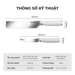 (Hàng nhập khẩu) Bộ Dao 2 Món Gume Korea GMK25 Chất Liệu Thép Không Gỉ