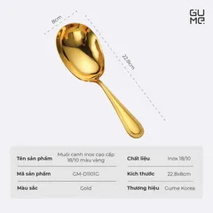 (Hàng nhập khẩu) Muôi Canh Inox 18/10 Cao Cấp Gume GM-D1101G Màu Vàng