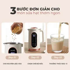 (Hàng nhập khẩu) Máy Làm Sữa Hạt Mini Pro GUME MSB-02 - Dung Tích 1.2L, 8 Chức Năng, Xay Nấu Mịn Không Cần Lọc Bã