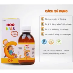(Hàng nhập khẩu) Siro Neo Kids C+ Lọ 150ml - Hỗ Trợ Tăng Cường Sức Đề Kháng Cho Bé
