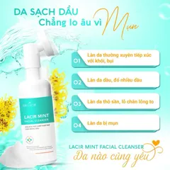 (Hàng chính hãng) Sữa Rửa Mặt Dr Lacir Mint Facial Cleanser 150ML - Làm Sạch Sâu, Kiểm Soát Dầu & Hỗ Trợ Giảm Mụn