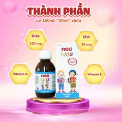 (Hàng nhập khẩu) Siro Neo Kids Omega 3 DHA Lọ 150ml - Dầu Cá Chuẩn IFOS, Hỗ Trợ Trí Não, Thị Lực Cho Bé