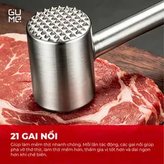 (Hàng nhập khẩu) Búa dằm thịt nox 304 đúc nguyên khối Gume GM-D2115